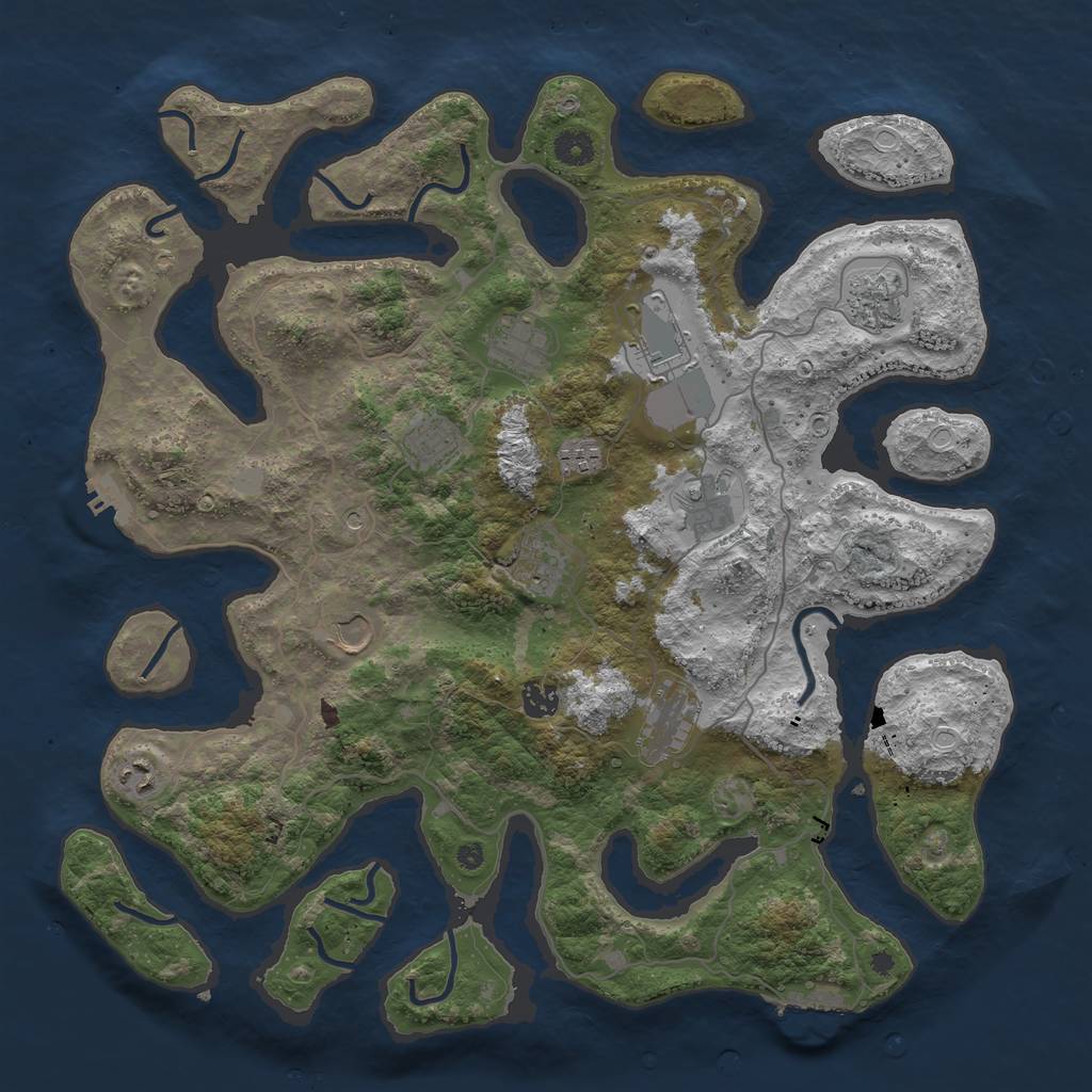 Rust Map: Procedural Map, Size: 4250, Seed: 1018630302, 19 Monuments