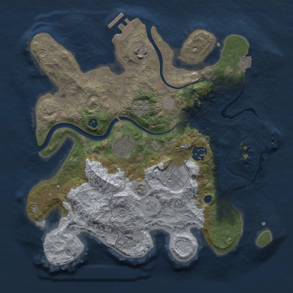 Rust Map: Procedural Map, Size: 3000, Seed: 1411338969, 11 Monuments