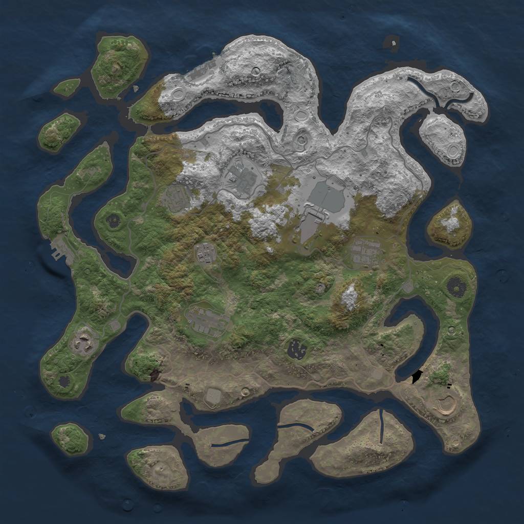 Rust Map: Procedural Map, Size: 4000, Seed: 12899, 17 Monuments