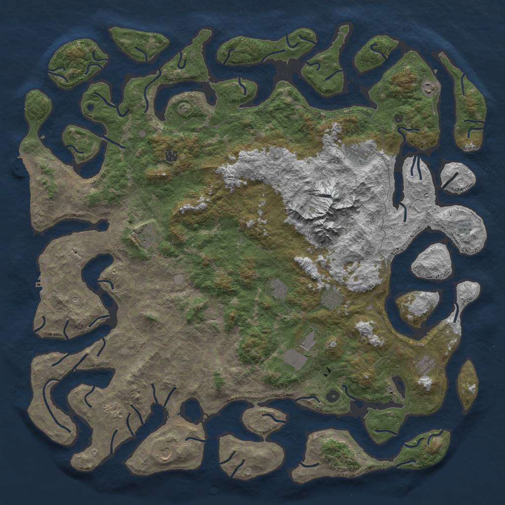 Rust Map: Procedural Map, Size: 6000, Seed: 85335, 19 Monuments