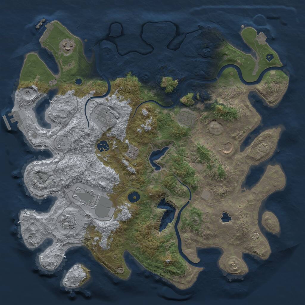 Rust Map: Procedural Map, Size: 4000, Seed: 772950, 14 Monuments