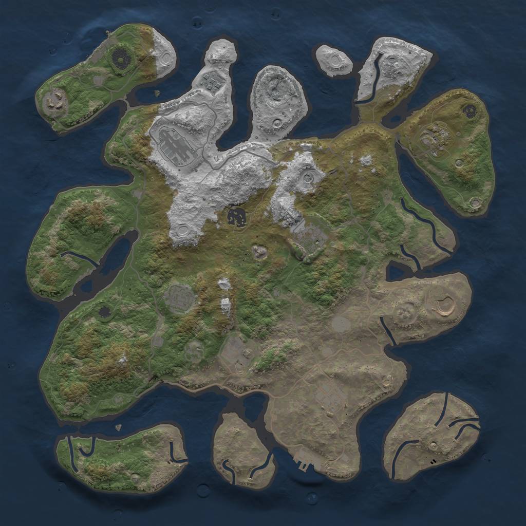 Rust Map: Procedural Map, Size: 4000, Seed: 592314, 18 Monuments