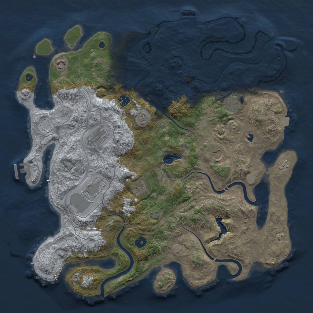 Rust Map: Procedural Map, Size: 4250, Seed: 16283, 13 Monuments
