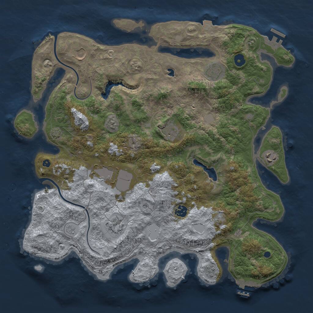 Rust Map: Procedural Map, Size: 4000, Seed: 562228, 14 Monuments