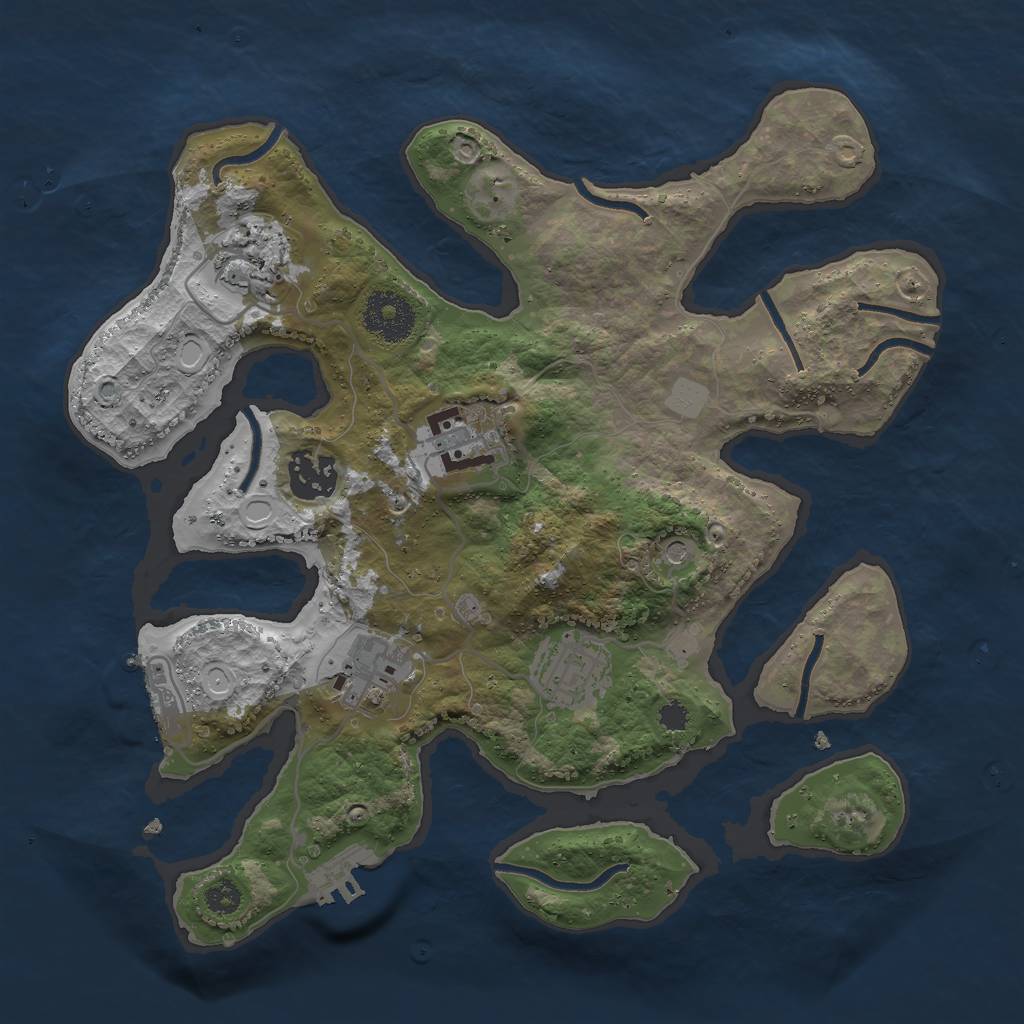 Rust Map: Procedural Map, Size: 3000, Seed: 2240, 13 Monuments