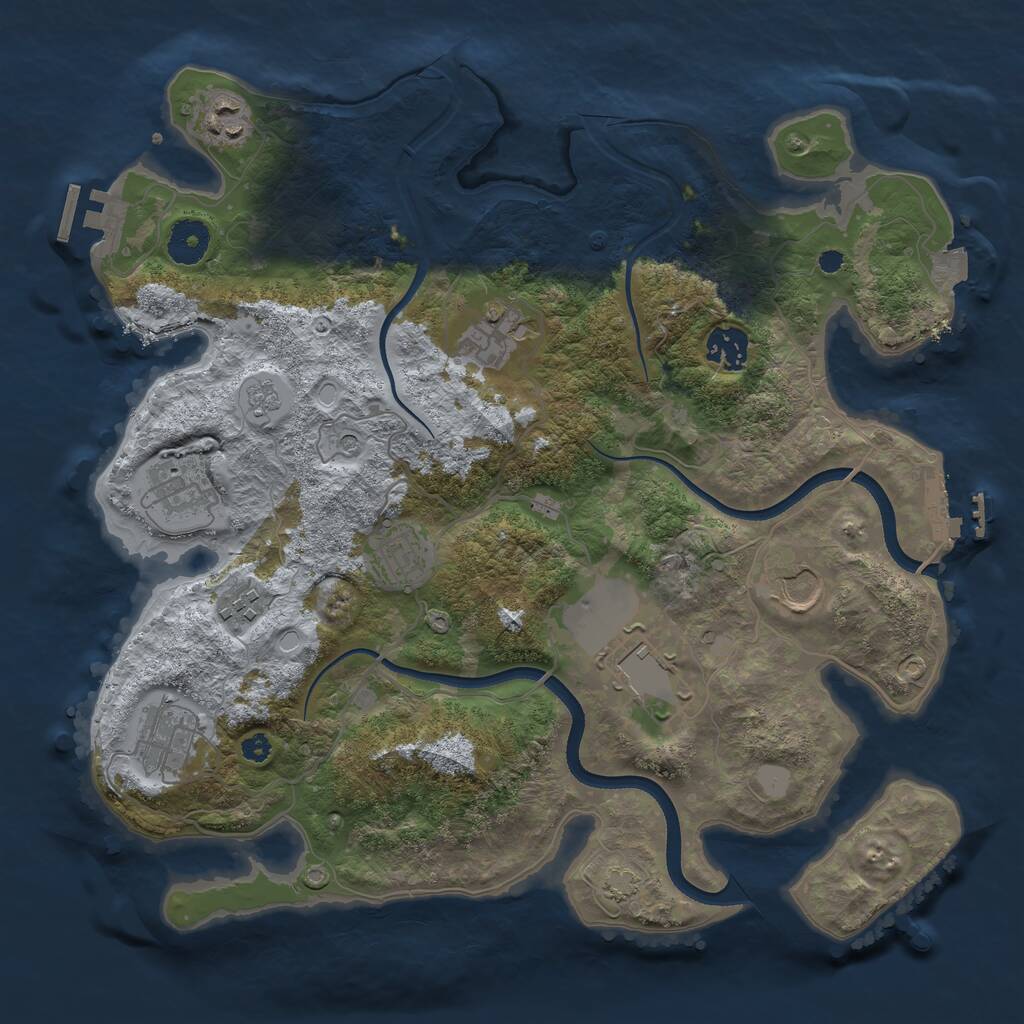 Rust Map: Procedural Map, Size: 3550, Seed: 212796, 15 Monuments