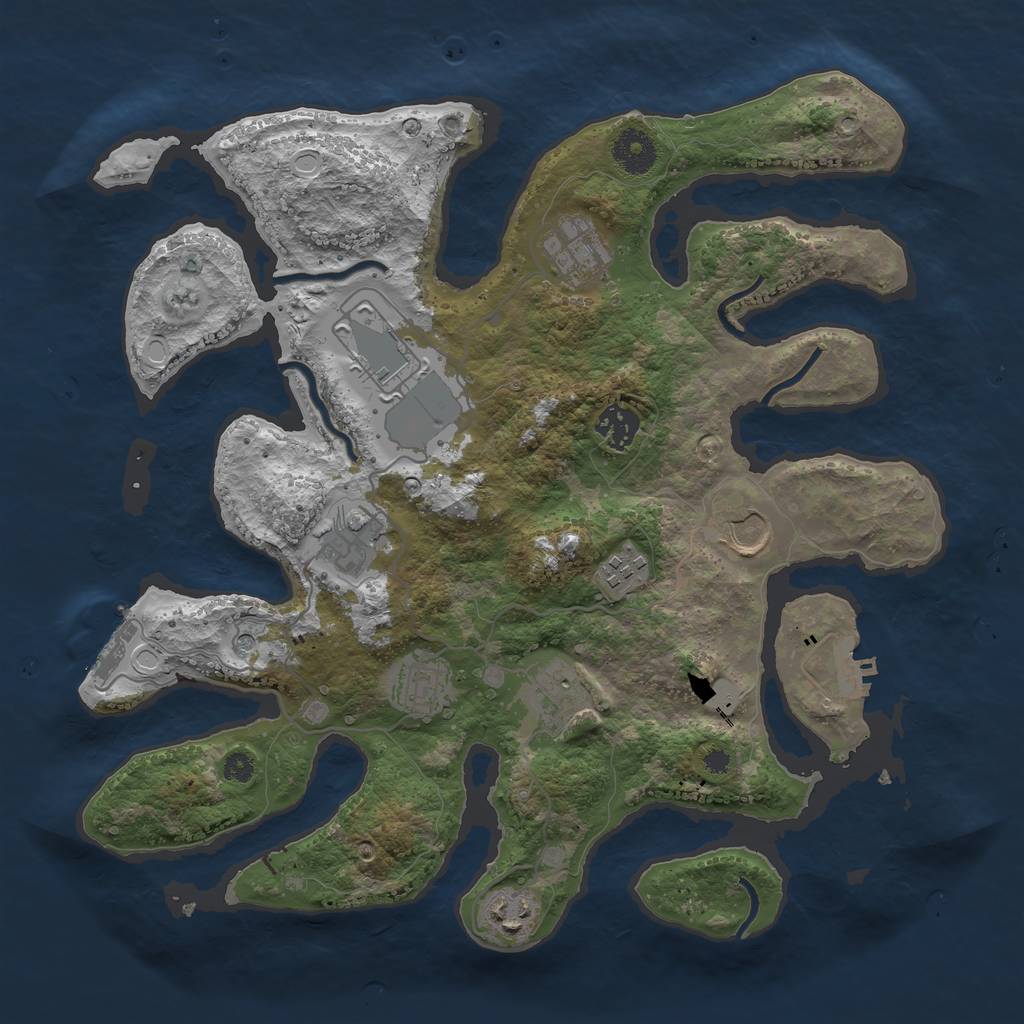 Rust Map: Procedural Map, Size: 3550, Seed: 794412, 17 Monuments