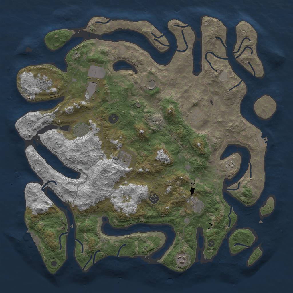 Rust Map: Procedural Map, Size: 4500, Seed: 1325238931, 18 Monuments