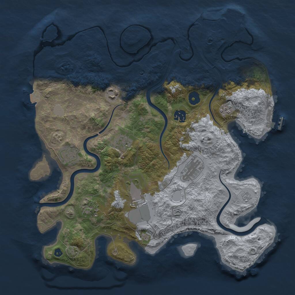 Rust Map: Procedural Map, Size: 3550, Seed: 514456, 13 Monuments