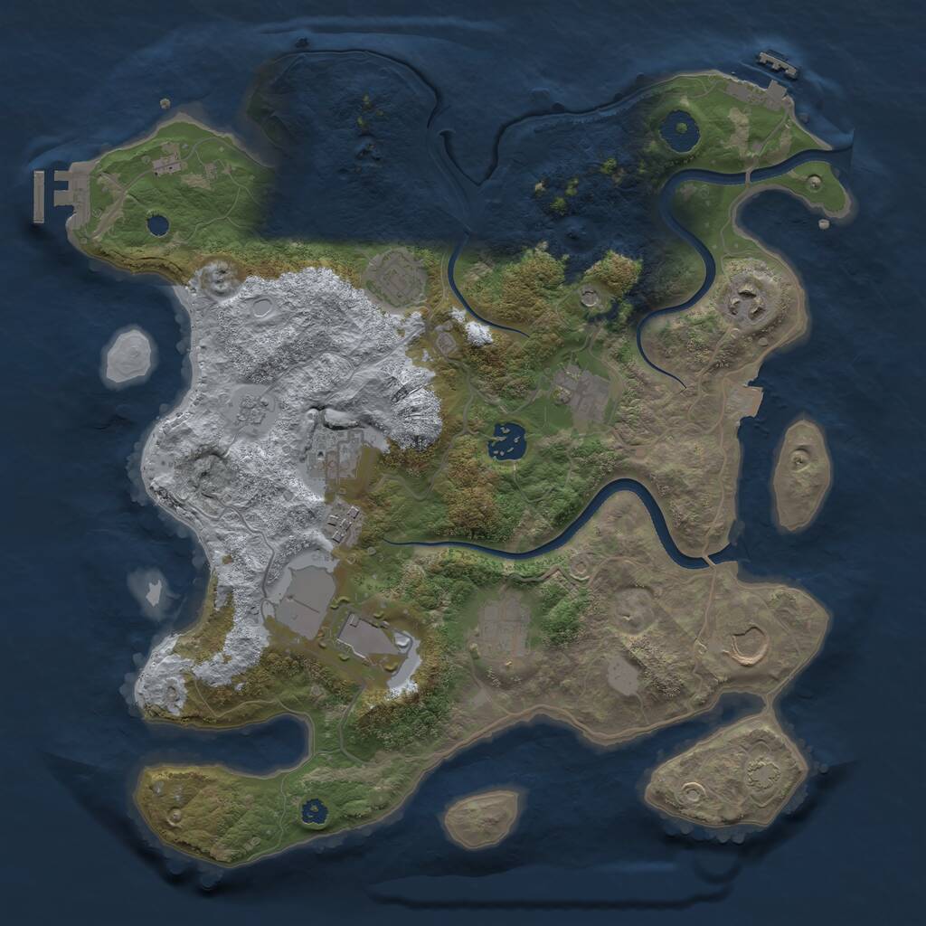 Rust Map: Procedural Map, Size: 3550, Seed: 793437, 15 Monuments