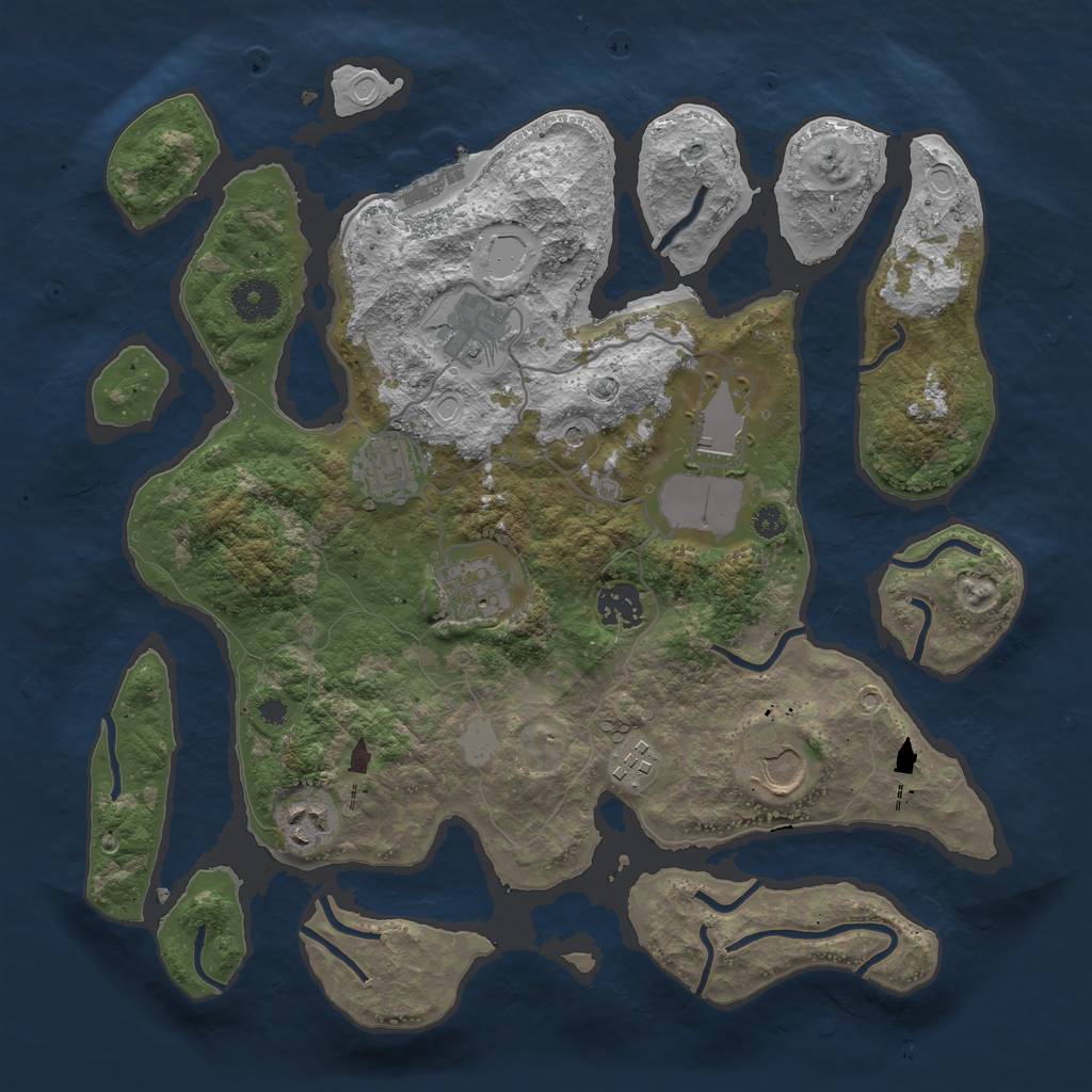 Rust Map: Procedural Map, Size: 3550, Seed: 788897, 15 Monuments