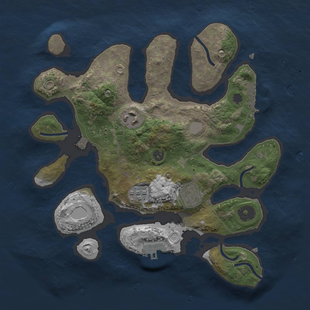 Rust Map: Procedural Map, Size: 2800, Seed: 3000, 10 Monuments