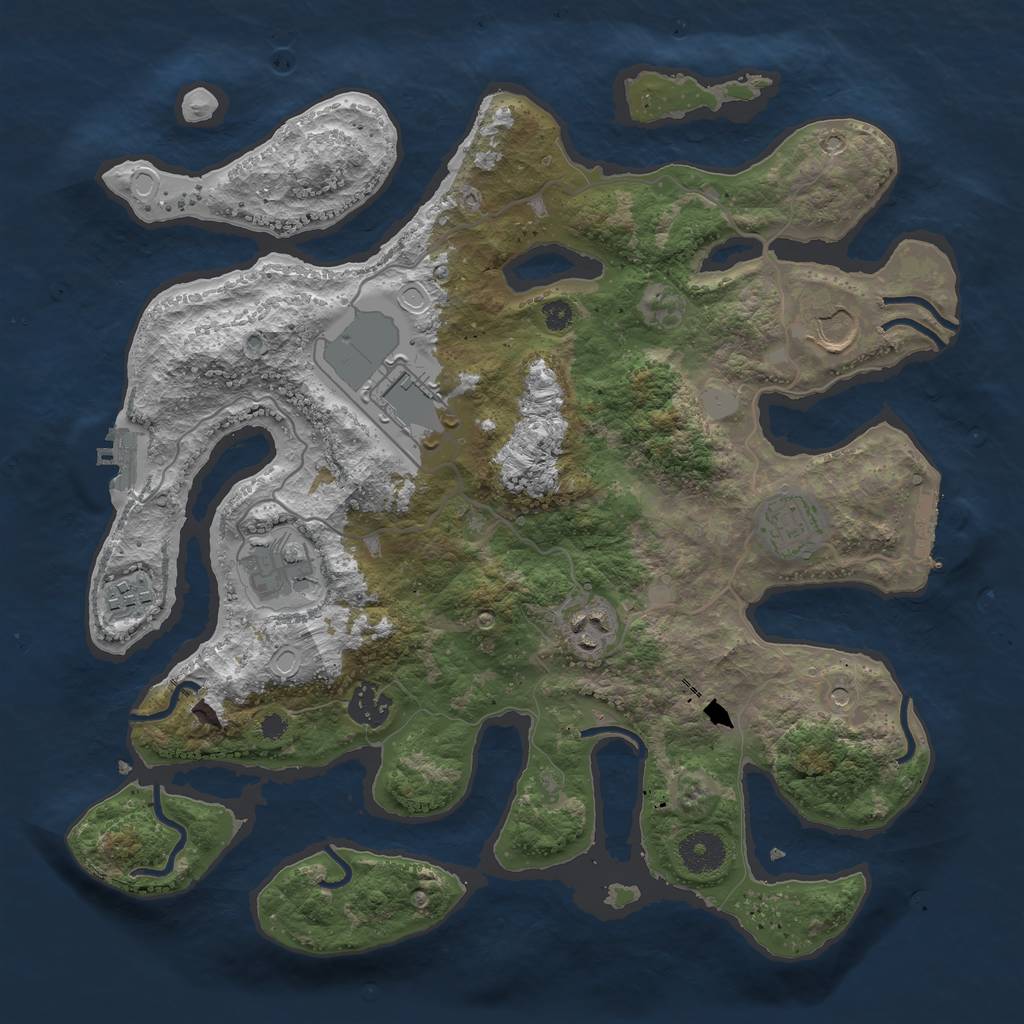 Rust Map: Procedural Map, Size: 3550, Seed: 232589, 15 Monuments