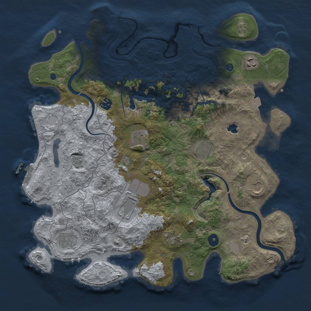 Rust Map: Procedural Map, Size: 4000, Seed: 739497, 15 Monuments