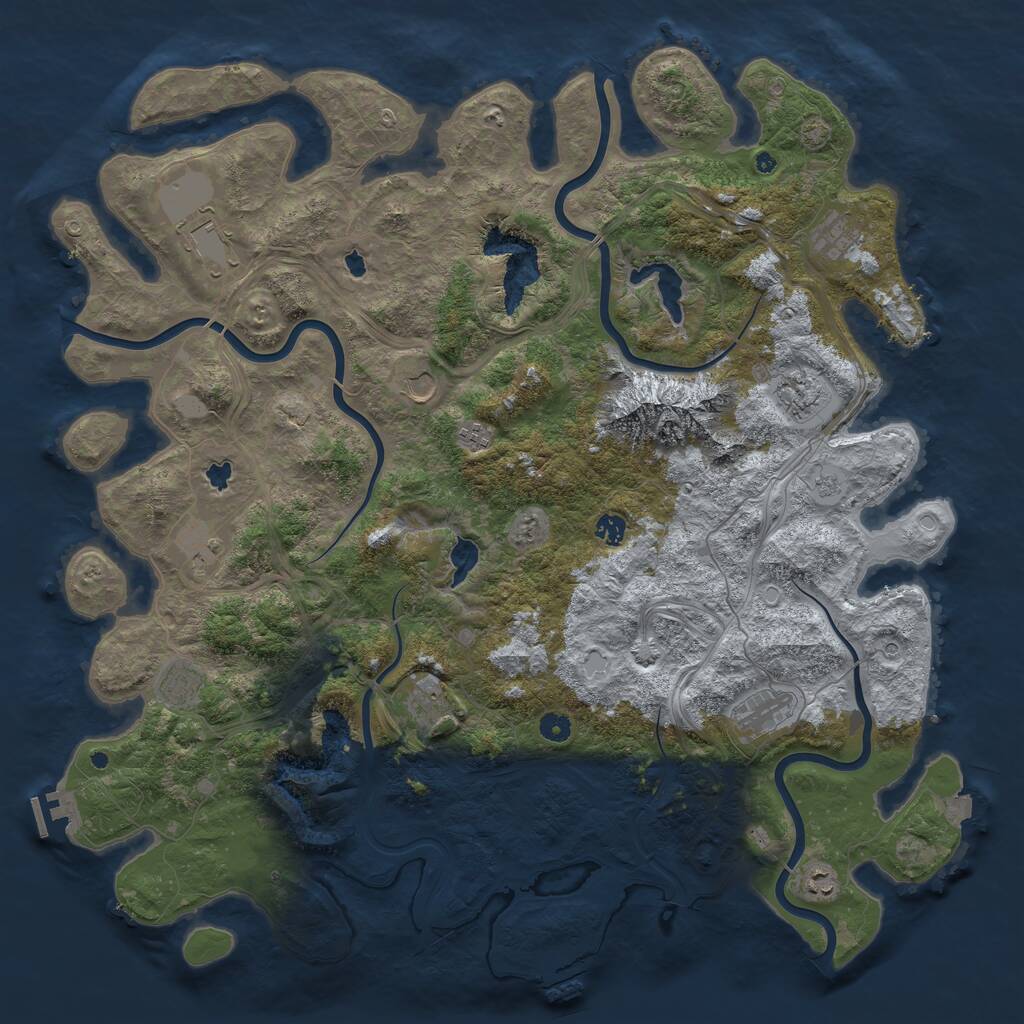 Rust Map: Procedural Map, Size: 5000, Seed: 20211219, 17 Monuments