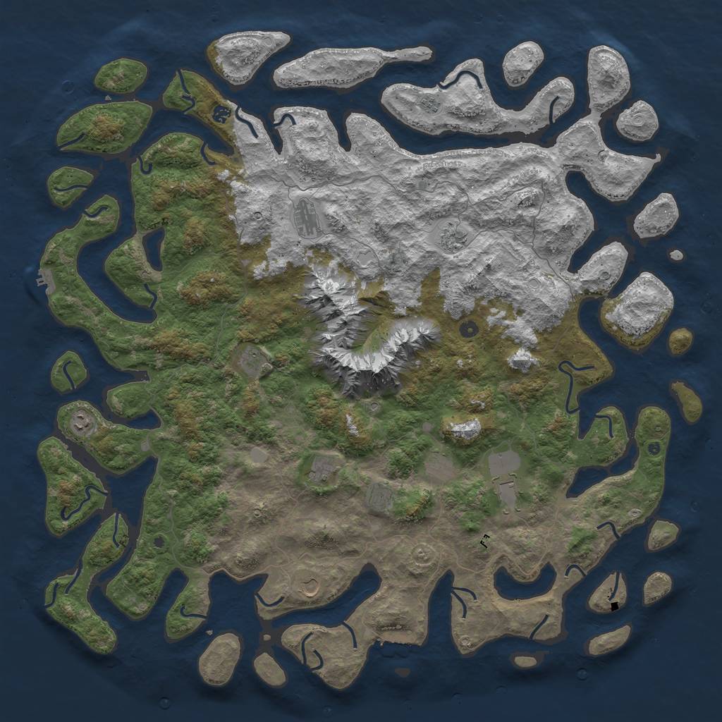 Rust Map: Procedural Map, Size: 6000, Seed: 29051972, 19 Monuments