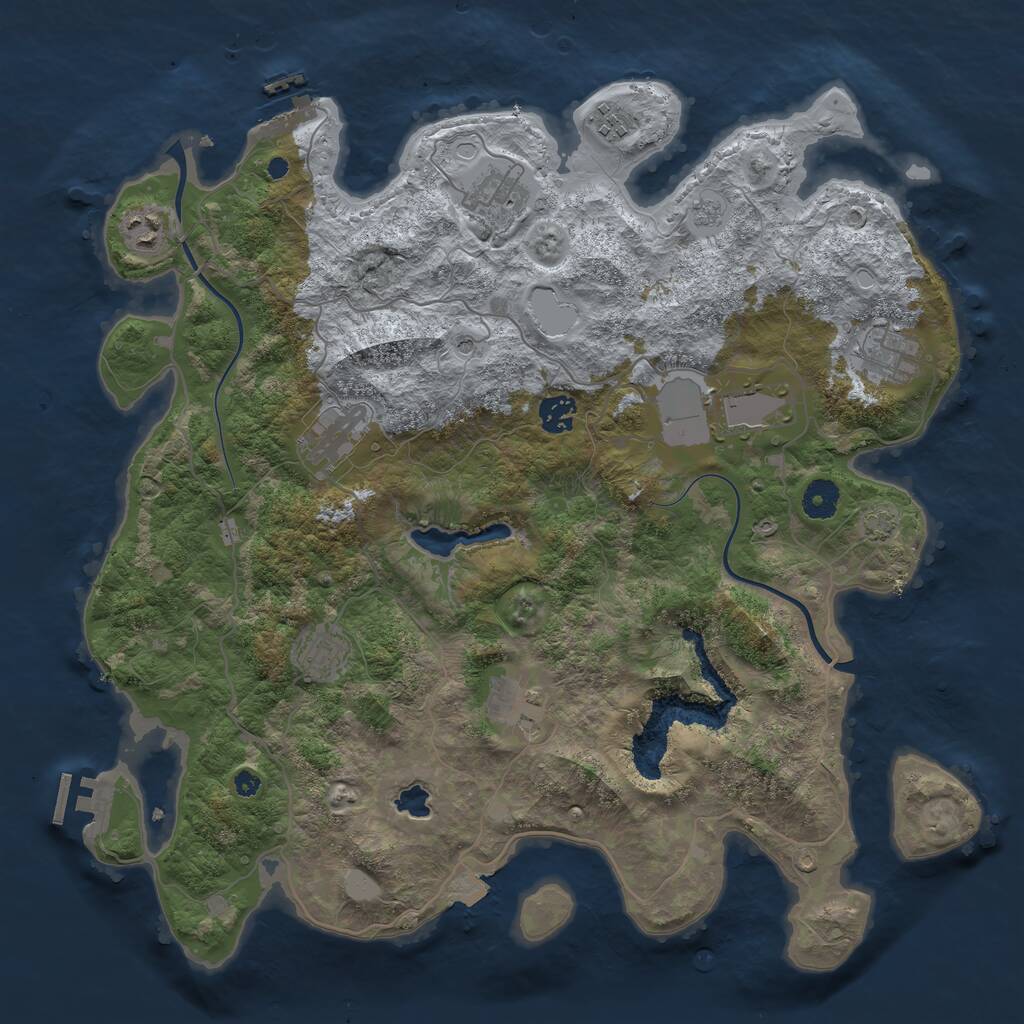 Rust Map: Procedural Map, Size: 4000, Seed: 99563, 15 Monuments