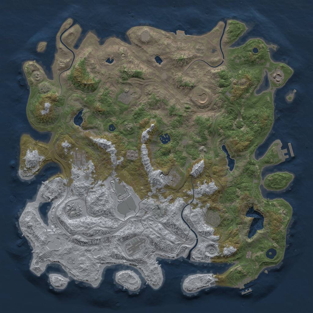 Rust Map: Procedural Map, Size: 4500, Seed: 49103, 17 Monuments