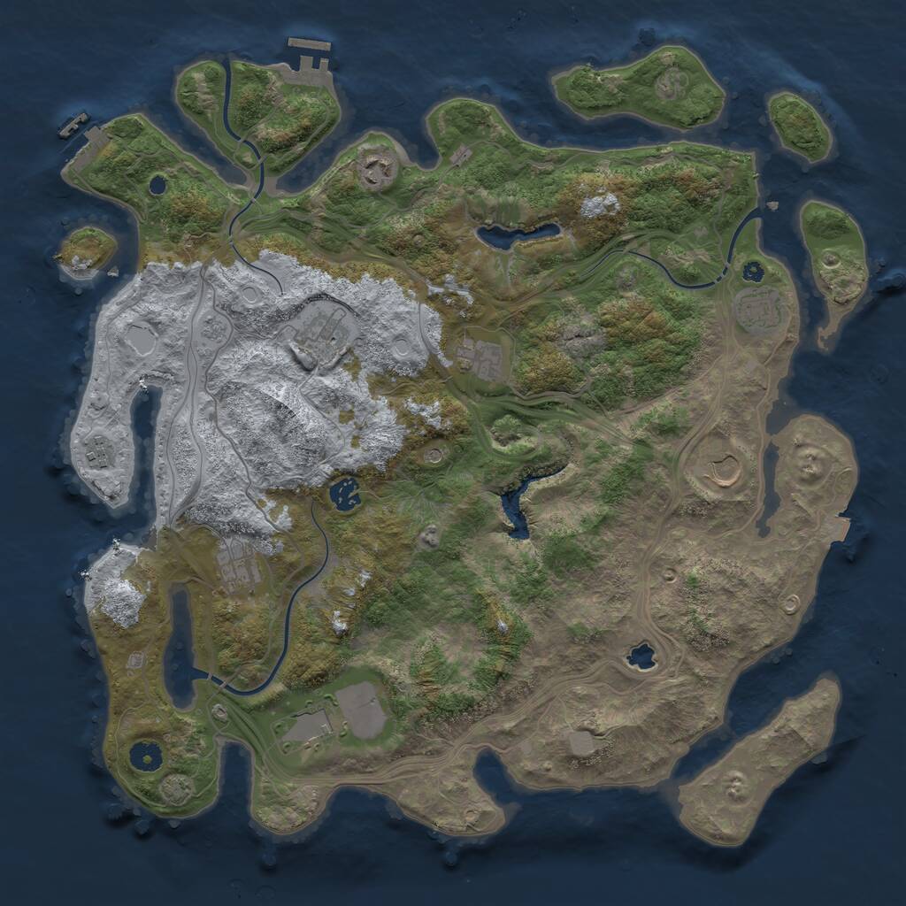 Rust Map: Procedural Map, Size: 4300, Seed: 1422094347, 15 Monuments