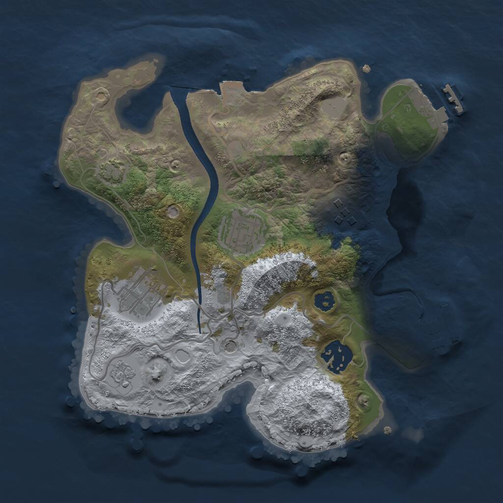Rust Map: Procedural Map, Size: 2500, Seed: 15326, 10 Monuments