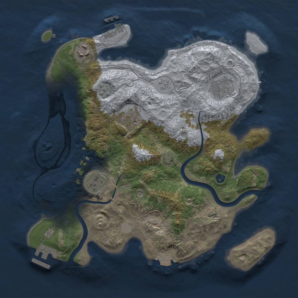 Rust Map: Procedural Map, Size: 3150, Seed: 1780937730, 11 Monuments