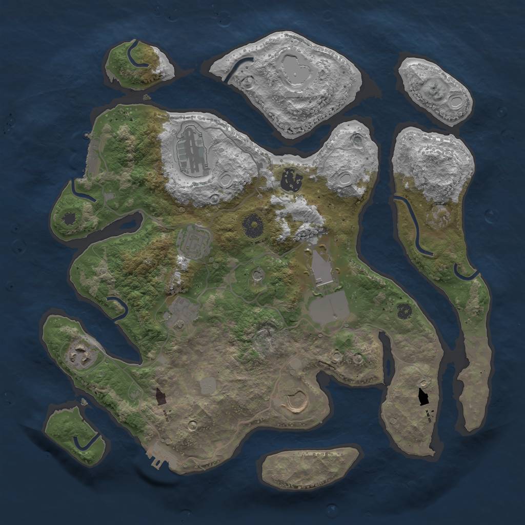 Rust Map: Procedural Map, Size: 3500, Seed: 652018, 15 Monuments