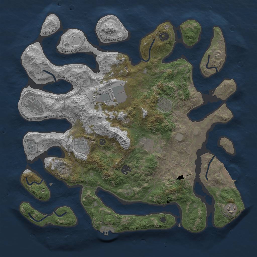 Rust Map: Procedural Map, Size: 4000, Seed: 846581237, 16 Monuments