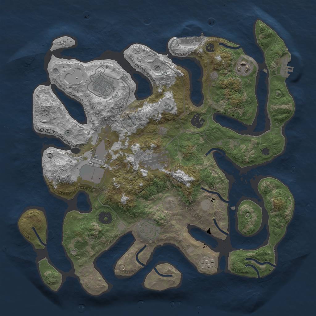 Rust Map: Procedural Map, Size: 3550, Seed: 127766, 15 Monuments