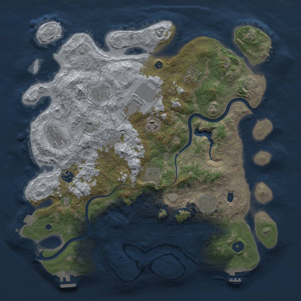 Rust Map: Procedural Map, Size: 4000, Seed: 355906, 15 Monuments