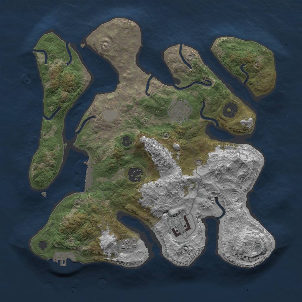 Rust Map: Procedural Map, Size: 3000, Seed: 1149596400, 11 Monuments
