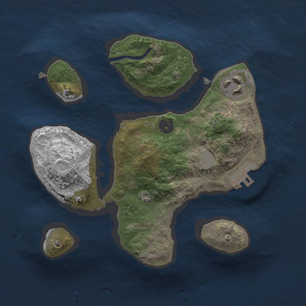Rust Map: Procedural Map, Size: 2125, Seed: 25000, 7 Monuments