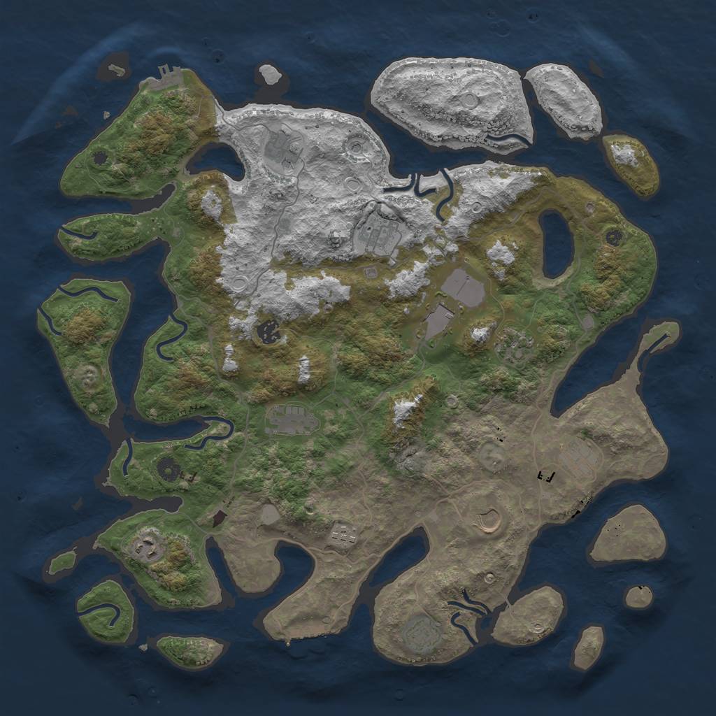 Rust Map: Procedural Map, Size: 4500, Seed: 2021121700, 19 Monuments