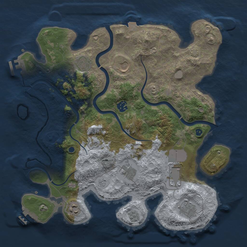 Rust Map: Procedural Map, Size: 3500, Seed: 132204489, 14 Monuments
