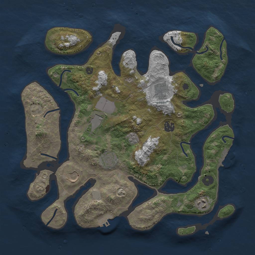 Rust Map: Procedural Map, Size: 3550, Seed: 513966, 15 Monuments