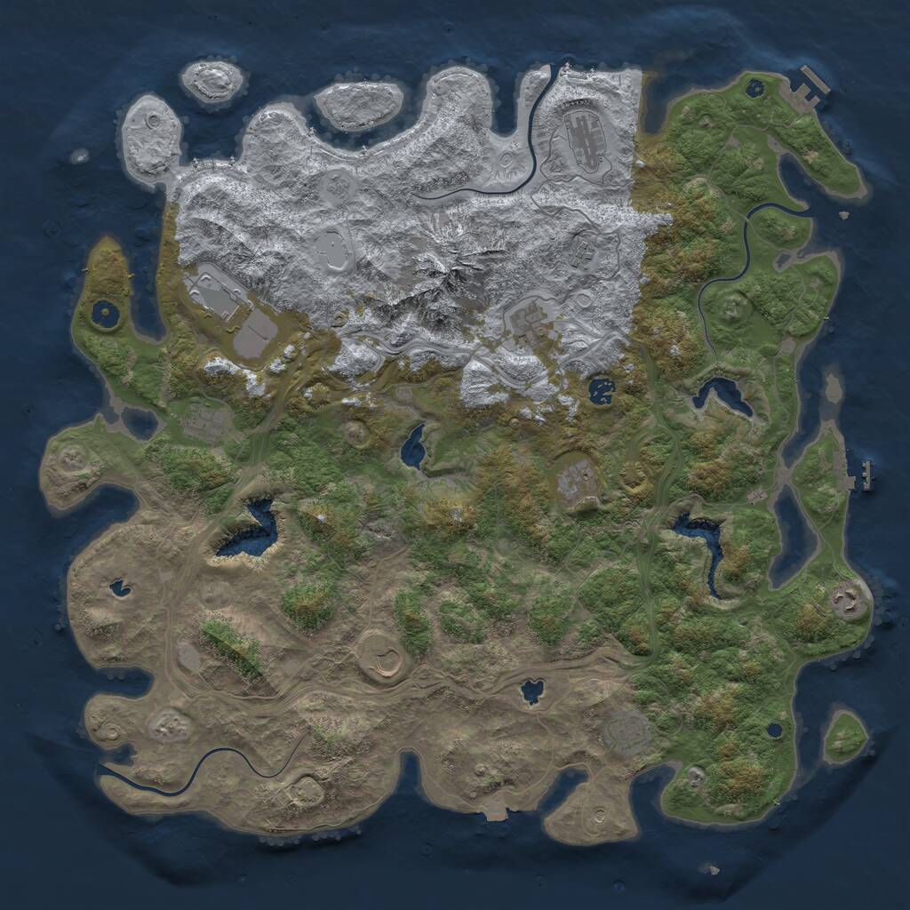 Rust Map: Procedural Map, Size: 5000, Seed: 92122, 16 Monuments