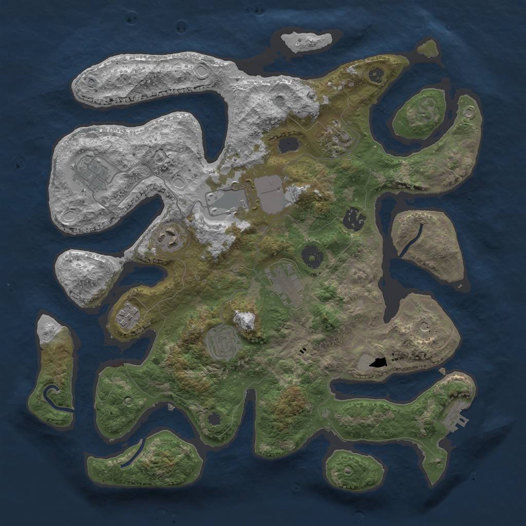 Rust Map: Procedural Map, Size: 3550, Seed: 179344, 15 Monuments