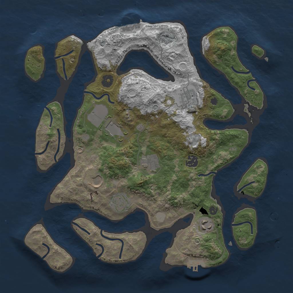Rust Map: Procedural Map, Size: 3550, Seed: 71013, 15 Monuments