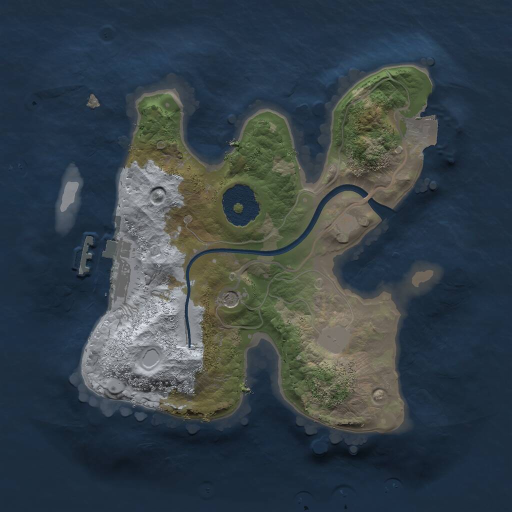 Rust Map: Procedural Map, Size: 2000, Seed: 1299444314, 3 Monuments