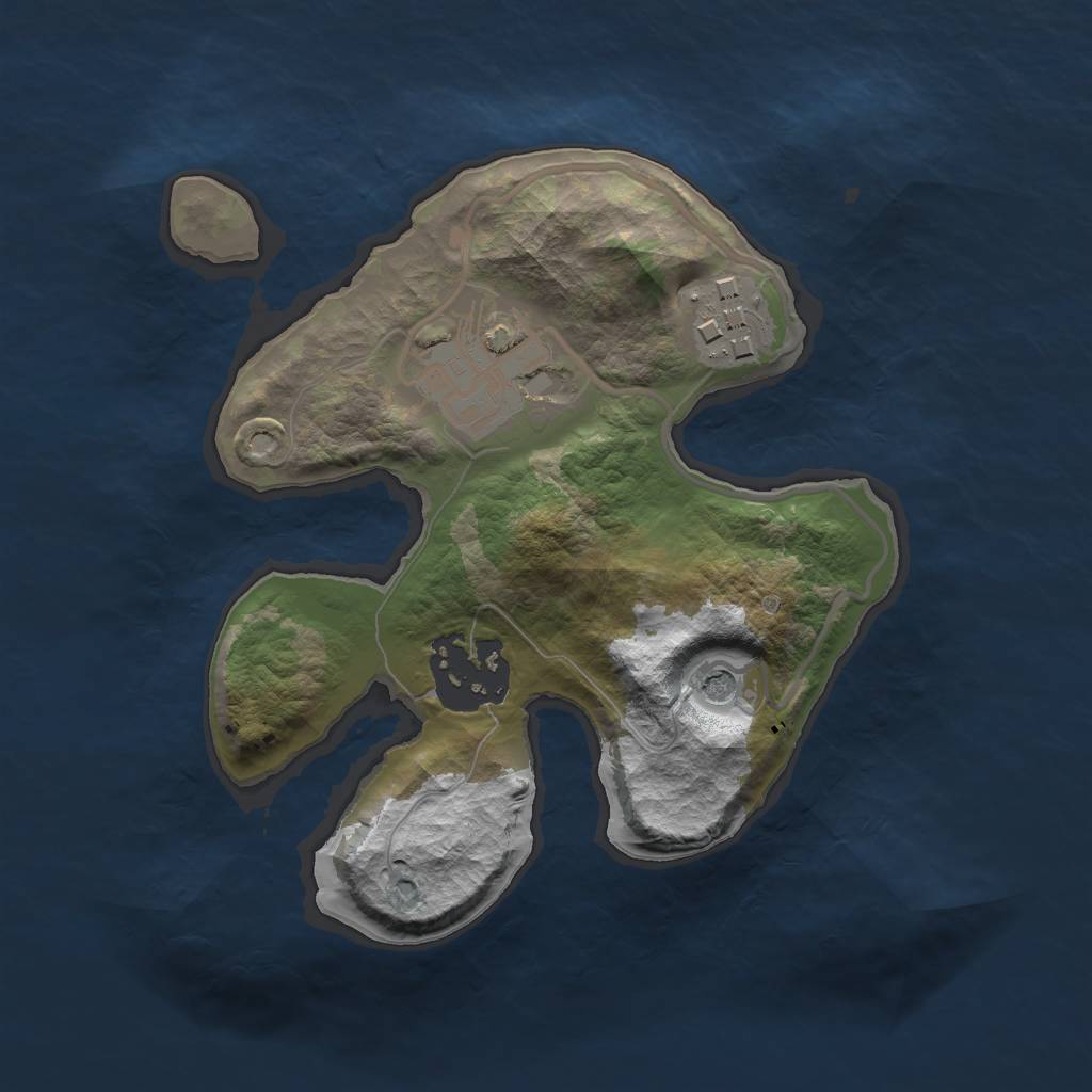 Rust Map: Barren, Size: 2000, Seed: 1325, 6 Monuments