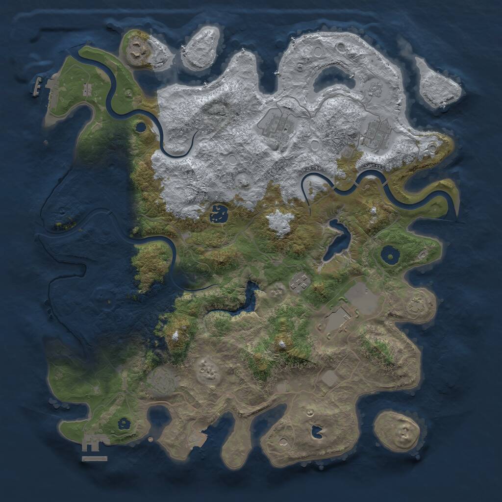 Rust Map: Procedural Map, Size: 4000, Seed: 1446217587, 13 Monuments
