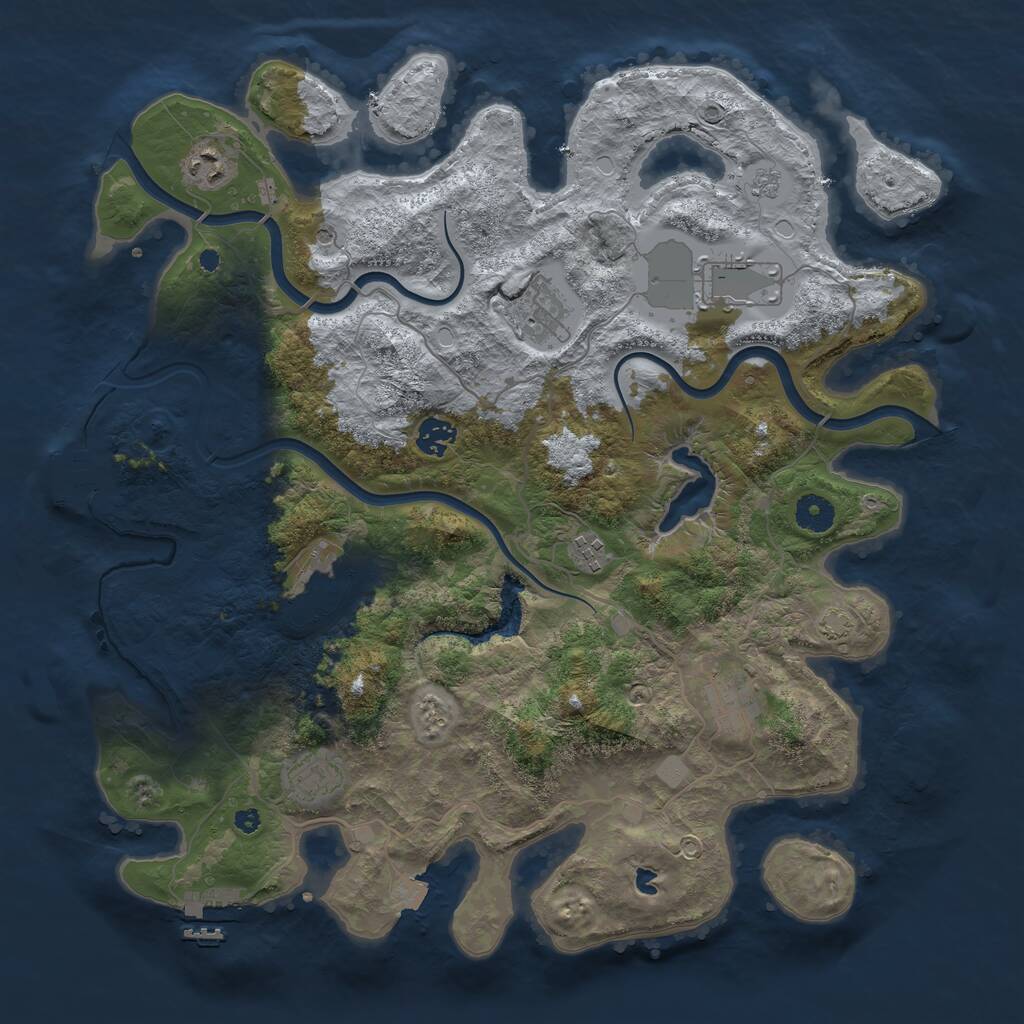 Rust Map: Procedural Map, Size: 4000, Seed: 1446217587, 14 Monuments