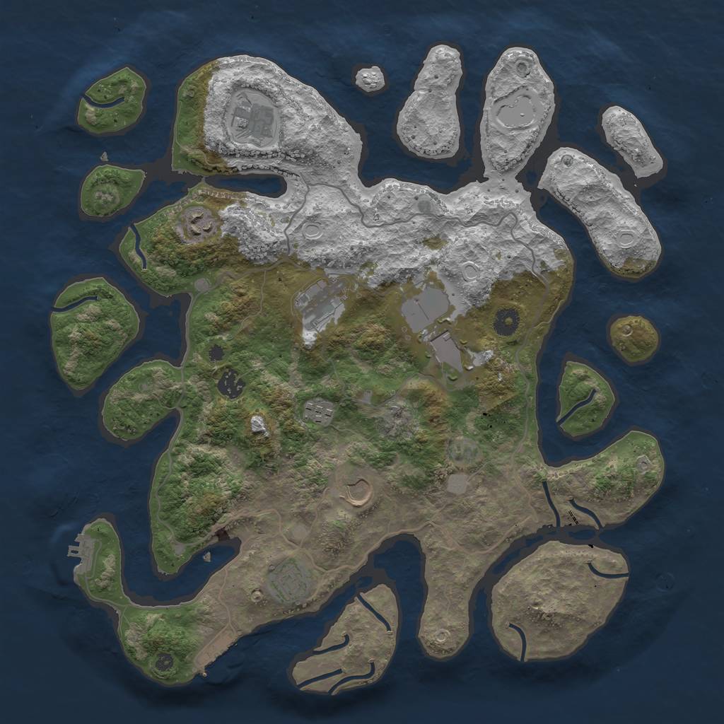 Rust Map: Procedural Map, Size: 4000, Seed: 832557, 15 Monuments