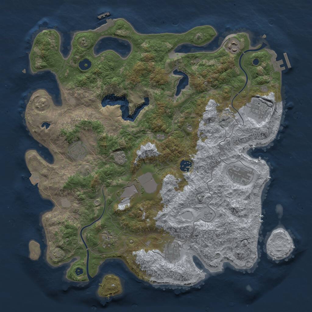 Rust Map: Procedural Map, Size: 4000, Seed: 744274, 15 Monuments