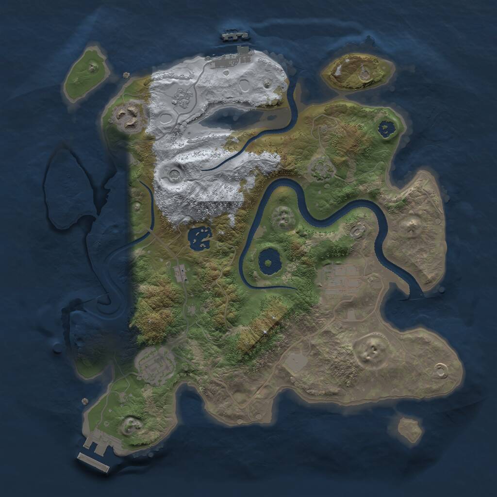 Rust Map: Procedural Map, Size: 2999, Seed: 1571128060, 10 Monuments