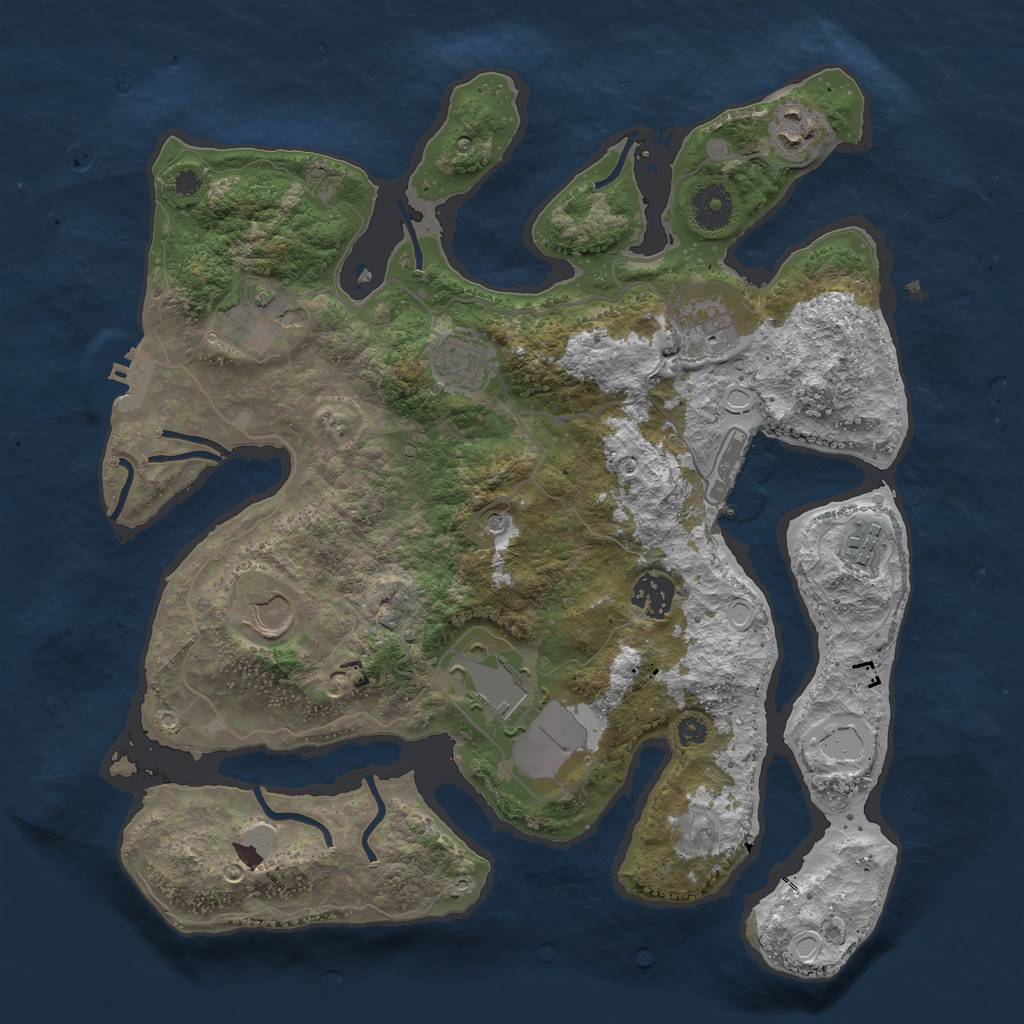 Rust Map: Procedural Map, Size: 3550, Seed: 13088, 16 Monuments
