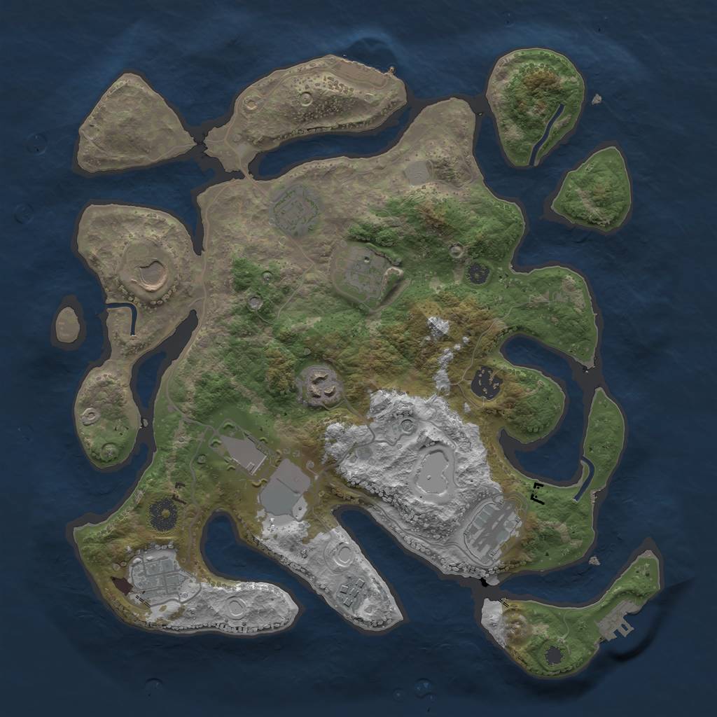 Rust Map: Procedural Map, Size: 3500, Seed: 18122000, 17 Monuments