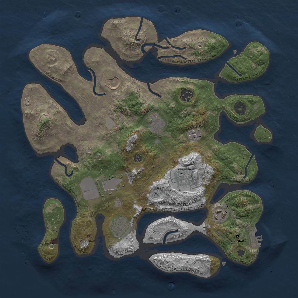 Rust Map: Procedural Map, Size: 3500, Seed: 21890175, 15 Monuments