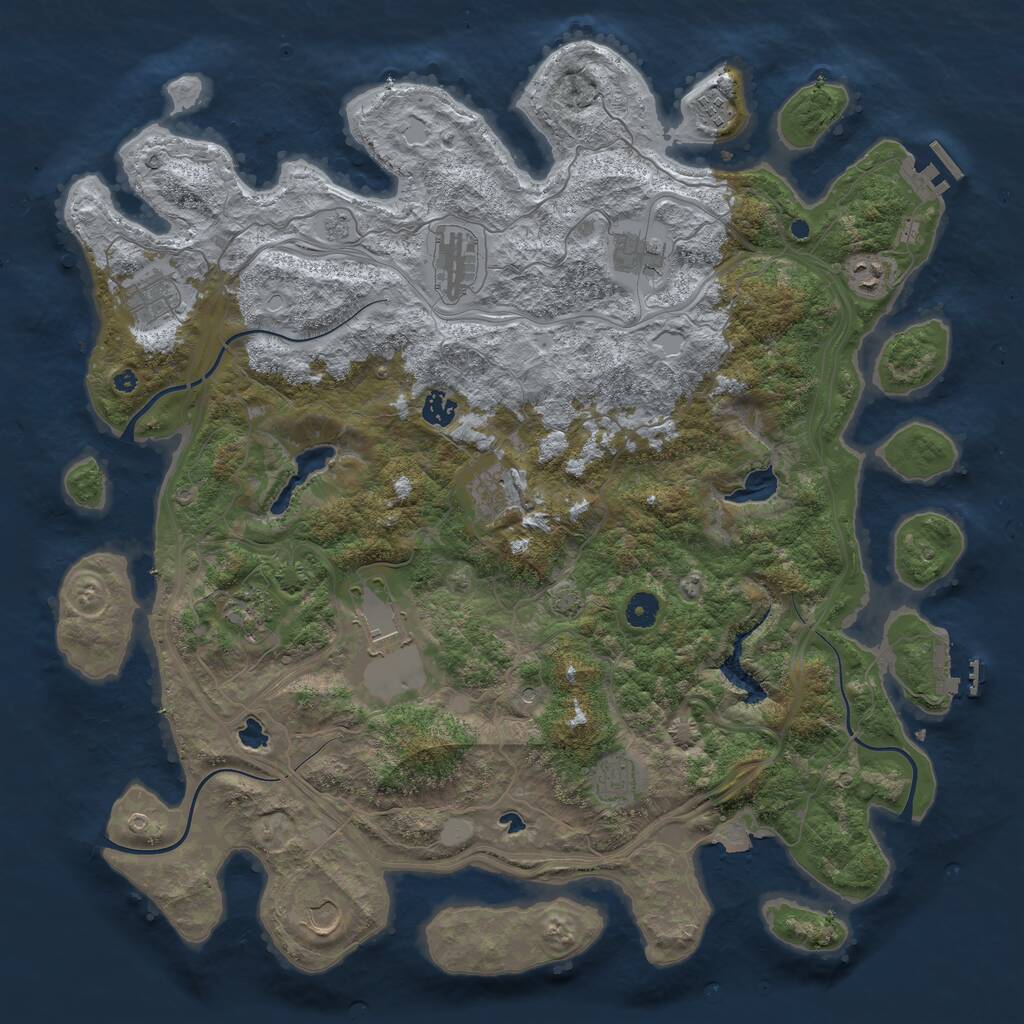 Rust Map: Procedural Map, Size: 4500, Seed: 897364, 17 Monuments