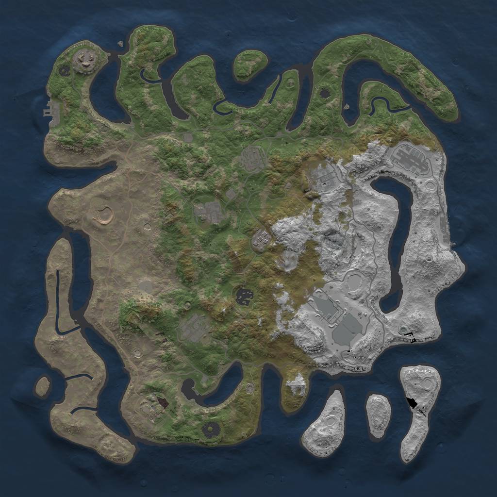 Rust Map: Procedural Map, Size: 4250, Seed: 2025440718, 19 Monuments