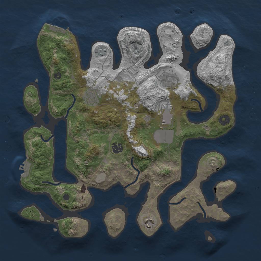 Rust Map: Procedural Map, Size: 3500, Seed: 1769017236, 14 Monuments
